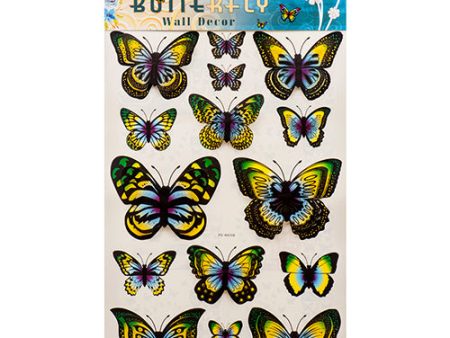 WHOLESALE WALL STICKERS BUTTERFLY ASST DEGN SOLD BY CASE on Sale