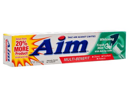 WHOLESALE AIM WHITENING GEL FRESH MINT W BAKING SODA 5.5 OZ SOLD BY CASE Fashion