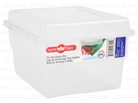 WHOLESALE SQUARED STORAGE BOX W  FLIP TOP CLEAR 7.5LX6.25WX4.75H SOLD BY CASE Online Sale