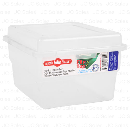 WHOLESALE SQUARED STORAGE BOX W  FLIP TOP CLEAR 7.5LX6.25WX4.75H SOLD BY CASE Online Sale