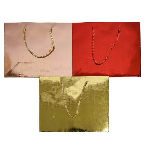 NEW WHOLESALE GIFT BAG WIDE SMALL EMBOSSED ASST COLORS SOLD BY CASE Discount