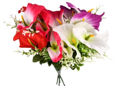 WHOLESALE ARTIFICIAL FLOWER CALLA LILY ASSORTED COLORS SOLD BY CASE Sale