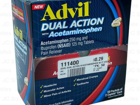 WHOLESALE ADVIL DUAL ACTION W ACETAMINOPHEN 50 CT DISP SOLD BY CASE Cheap