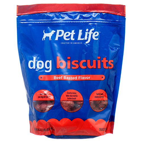 WHOLESALE PET LIFE DOG BISCUIT BASTED 15 OZ SOLD BY CASE For Sale