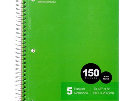 WHOLESALE BAZIC NOTEBOOK 150CT 5-SUBJECT WIDE RULE SOLD BY CASE Supply