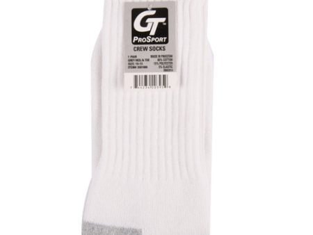 NEW WHOLESALE MENS 1 PAIR SPORT SOCKS WHITE GREY CREW 10-13 SOLD BY CASE Online Sale