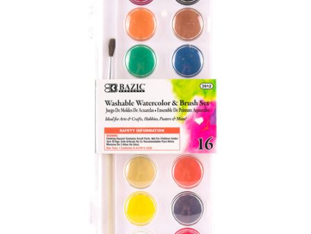 WHOLESALE WATER COLOR SET WITH BRUSH 16 COLORS SOLD BY CASE Supply