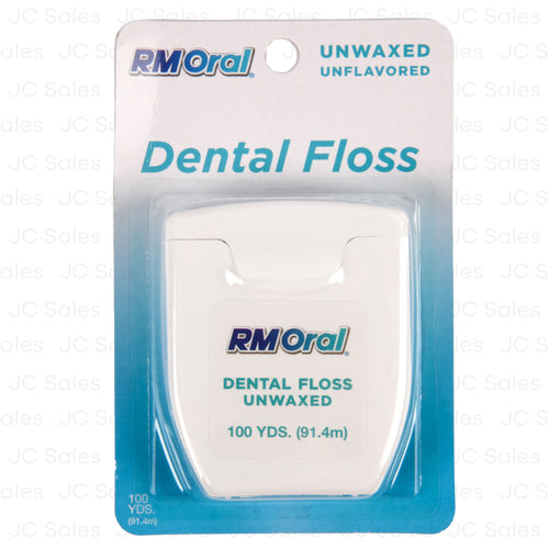 WHOLESALE RM ORAL DENTAL FLOSS UNWAXED 100 YRDS SOLD BY CASE For Discount