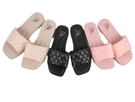 WHOLESALE WOMEN SANDALS QUILTED ASST COLOR SOLD BY CASE Cheap