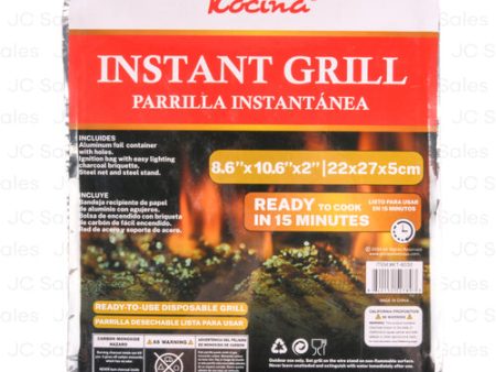 WHOLESALE INSTANT GRILL WITH CHARCOAL 8.6X10.6X2 SOLD BY CASE For Discount