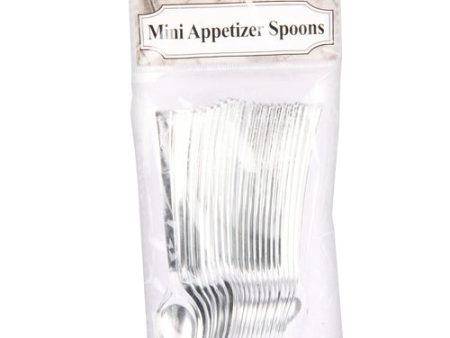 NEW WHOLESALE PLASTIC SILVER MINI SPOON SOLD BY CASE Online now