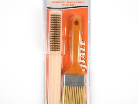 NEW WHOLESALE PAINT & METAL BRISTLE BRUSH 2PC SET SOLD BY CASE Discount