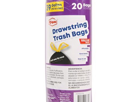 WHOLESALE DRAWSTRING TRASH BAG 39 GAL 20CT SOLD BY CASE Online Hot Sale