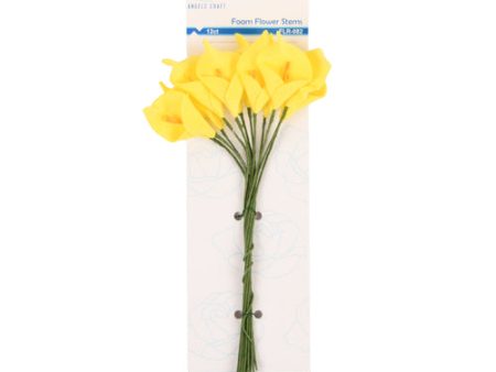 NEW WHOLESALE ANGELS CRAFT FOAM FLOWERS CALLA LILLY YELLOW SOLD BY CASE on Sale