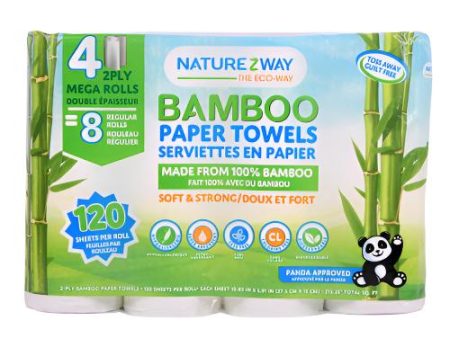 WHOLESALE NATUREZWAY BAMBOO PAPER TOWELS 4 ROLLS SOLD BY CASE For Cheap