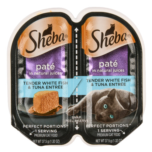 NEW WHOLESALE SHEBA 2PK WHITE FISH & TUNA ENTREE 1.32OZ SOLD BY CASE For Discount