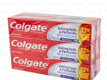 WHOLESALE COLGATE TOOTHPASTE 8Z PASTE BAKING SODA & PEROXIDE SOLD BY CASE For Sale