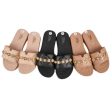 WHOLESALE WOMEN SANDALS  WITH  METAL DETAIL  ASST COLOR SOLD BY CASE Hot on Sale