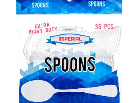 WHOLESALE IMPERIAL PLASTIC SPOON CLEAR 36 CT EXTRA HEAVY DUTY SOLD BY CASE Discount