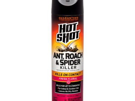 WHOLESALE HOT SHOT ANT,ROACH, & SPIDER FRESH FLORAL SCENT 17.5 OZ SOLD BY CASE For Sale