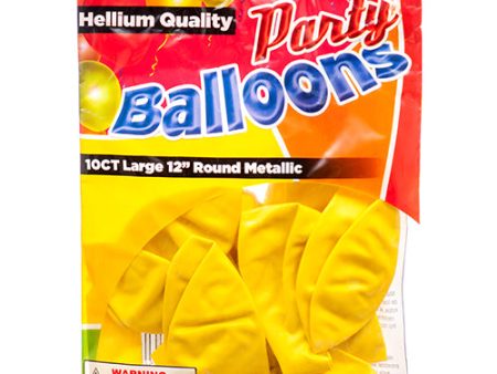 WHOLESALE BALLOON METALLIC YELLOW 12 10CT SOLD BY CASE Cheap