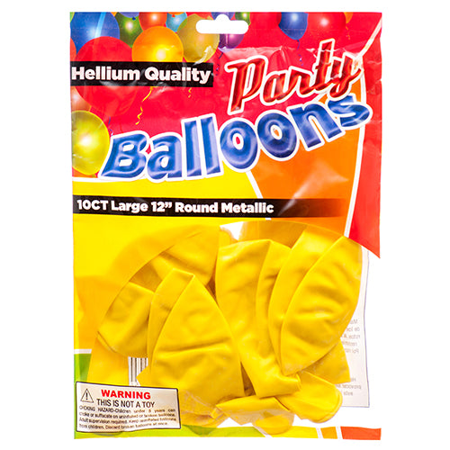 WHOLESALE BALLOON METALLIC YELLOW 12 10CT SOLD BY CASE Cheap