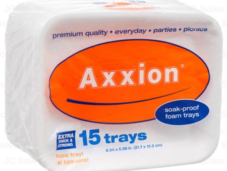 WHOLESALE AXXION FOAM PLATE TRAY 8.54 X 5.98 WHITE 15CT TAQUERO SOLD BY CASE Online Hot Sale