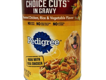 NEW WHOLESALE PEDIGREE 13.2OZ. CHOICE CUTS IN GRAVY ROASTED CHICKEN, RICE&VEG FLV SOLD BY CASE For Sale