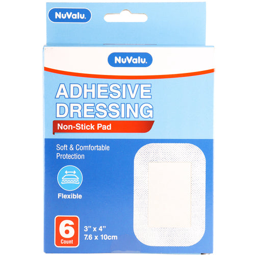 WHOLESALE NUVALU DRESSING ADHESIVE BANDAGE 3IN X 4IN 6PC SOLD BY CASE Hot on Sale