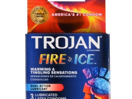 NEW WHOLESALE TROJAN CONDOMS FIRE & ICE PACK 3 PK SOLD BY CASE Cheap