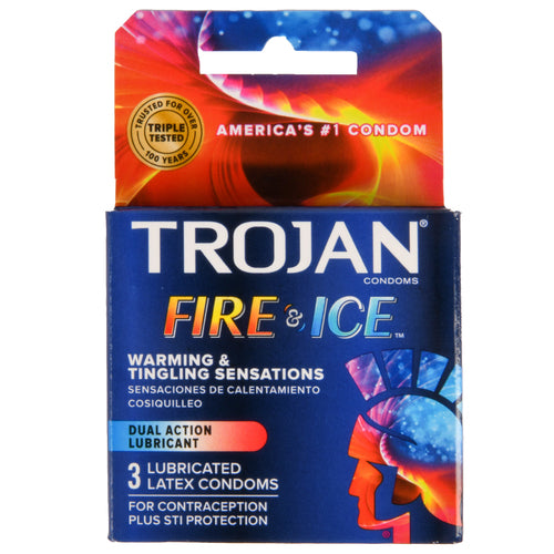 NEW WHOLESALE TROJAN CONDOMS FIRE & ICE PACK 3 PK SOLD BY CASE Cheap