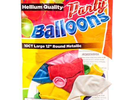 WHOLESALE BALLOON METALLIC 12 10CT ASST CLR SOLD BY CASE Hot on Sale