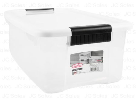 WHOLESALE STERILITE 18QT ULTRA LATCH BOX WHITE LID & CLEAR BASE W  BLACK LATCHES SOLD BY CASE Online Sale