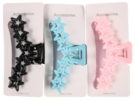 NEW WHOLESALE STAR LARGE HAIR CLIP ASST COLORS SOLD BY CASE Fashion