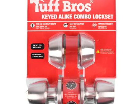 WHOLESALE TUFF BROS KEYED ALKIE COMBO LOCKSET #36876SS SOLD BY CASE Cheap