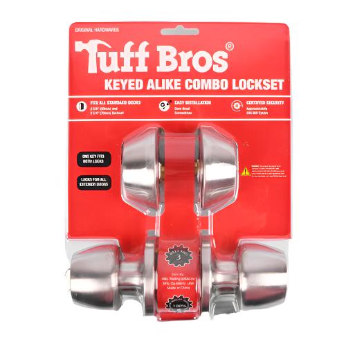 WHOLESALE TUFF BROS KEYED ALKIE COMBO LOCKSET #36876SS SOLD BY CASE Cheap