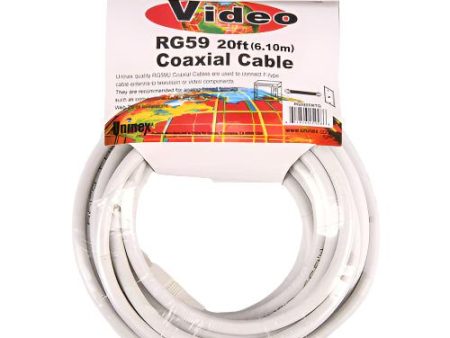 WHOLESALE UNINEX RG59 VIDEO CABLE 20FT WHITE SOLD BY CASE Online Hot Sale