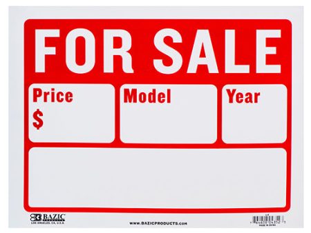 WHOLESALE BAZIC SIGN FOR SALE 12 X 16 2 LINES SOLD BY CASE Fashion