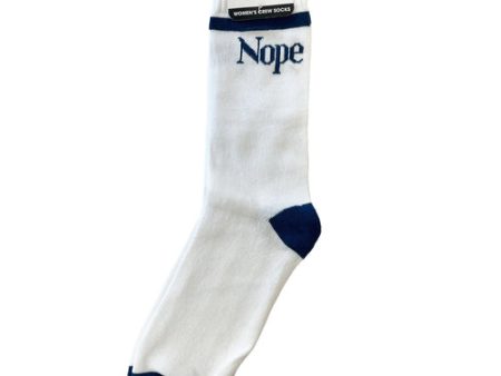 NEW WHOLESALE CREW SOCKS WHITE & NAVY BLUE NOPE & STRIPE SOLD BY CASE Online now