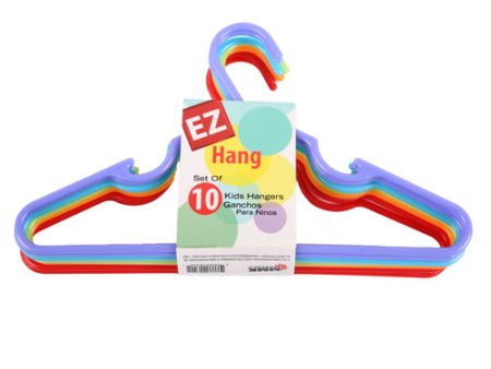 NEW WHOLESALE PLASTIC HANGER KIDS ASST COLOR 10PK SOLD BY CASE Online