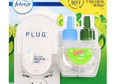 WHOLESALE FEBREZE PLUG STARTER KIT GAIN ORIGINAL OIL REFILL .87 OZ SOLD BY CASE For Sale