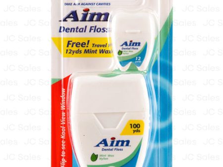 WHOLESALE AIM FLOSS WAXED MINT 112 YRDS SOLD BY CASE on Sale