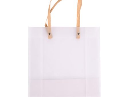 NEW WHOLESALE GIFT BAG X-SMALL CLEAR W  BROWN HANDLE SOLD BY CASE For Sale