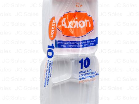 WHOLESALE AXXION FOAM CONTAINER 3 DIVIDED 10 CT WHITE COLOR SOLD BY CASE Fashion