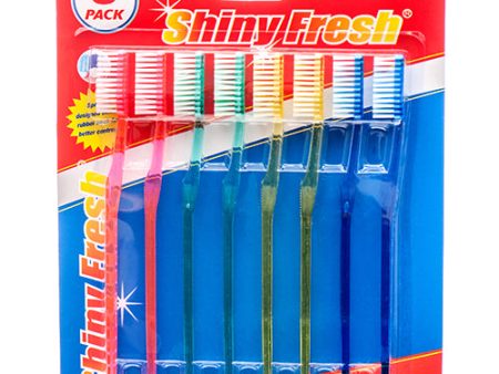 WHOLESALE SHINY FRESH TOOTHBRUSH 8 PK W BLISTER PACK SOLD BY CASE Hot on Sale