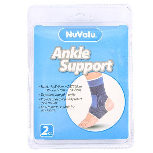 WHOLESALE NUVALU ELASTIC SUPPORT ANKLE 2PC W  BLISTER SOLD BY CASE Discount