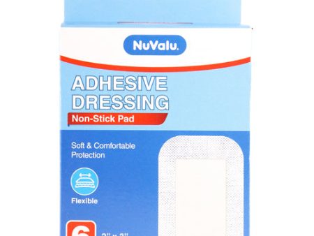 WHOLESALE NUVALU DRESSING ADHESIVE BANDAGE 2IN X 3IN 6PC SOLD BY CASE Sale