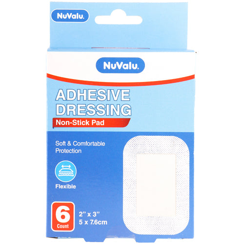 WHOLESALE NUVALU DRESSING ADHESIVE BANDAGE 2IN X 3IN 6PC SOLD BY CASE Sale