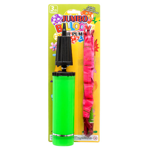 WHOLESALE AIR BALLOON  PUMP JUMBO W 3 BALLOONS SOLD BY CASE Hot on Sale