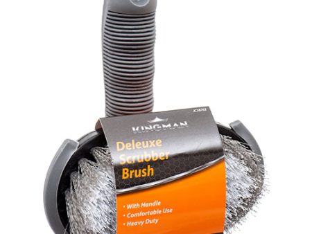 WHOLESALE KINGMAN SCRUBBER BRUSH DELUXE W HANDLE 200G SOLD BY CASE on Sale